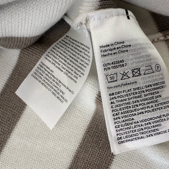 H&M White and Brown Striped Turtleneck Sweater - Picture 8 of 10